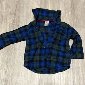 4 for $20 Kids Blue and Green Plaid Shirt